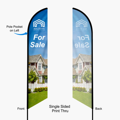 Feather Angled Flag + Pole + Spike